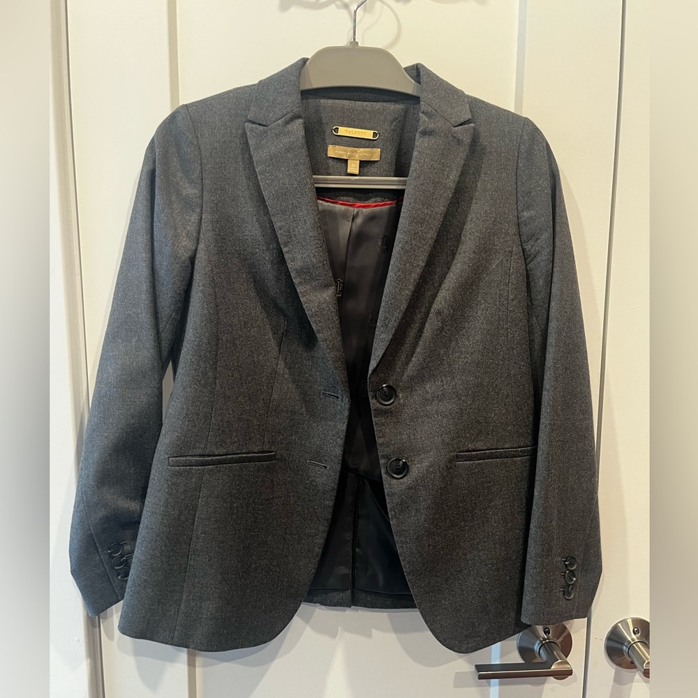 Talbots Petite Gray Italian Wool Blazer (Size 0P)